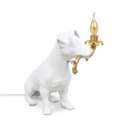 SELETTI Rio LED-Deko-Tischleuchte, Hund in Weiß