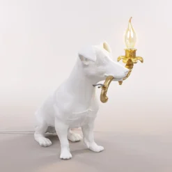 SELETTI Rio LED-Deko-Tischleuchte, Hund in Weiß
