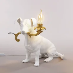 SELETTI Rio LED-Deko-Tischleuchte, Hund in Weiß