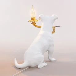 SELETTI Rio LED-Deko-Tischleuchte, Hund in Weiß