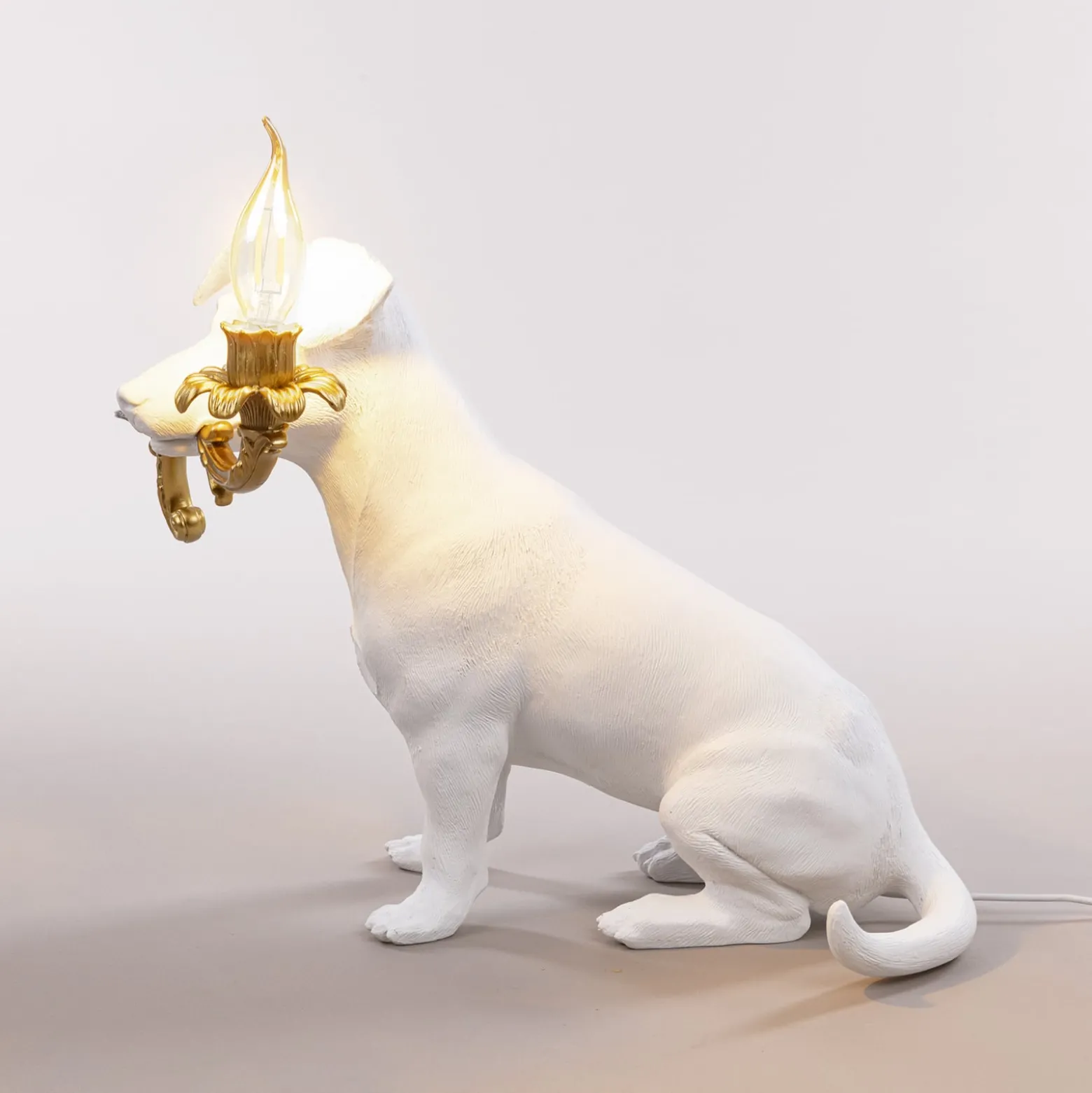 SELETTI Rio LED-Deko-Tischleuchte, Hund in Weiß