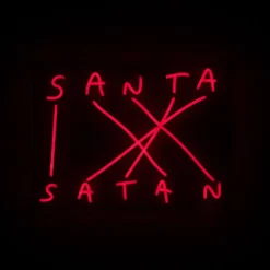 SELETTI Santa-Satan LED-Deko-Wandleuchte, rot