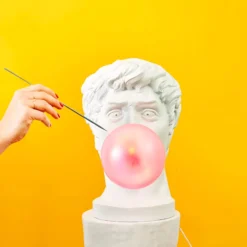 SELETTI Wonder Times LED-Deko-Tischlampe weiß/pink