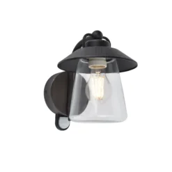 Sensor-Außenwandleuchte CATE, schwarz, 22 cm, IP44, E27