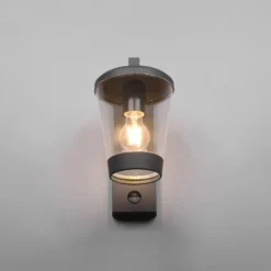 Sensor-Außenwandleuchte CAVADO, anthrazit, Höhe 28 cm, IP44