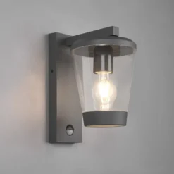 Sensor-Außenwandleuchte CAVADO, anthrazit, Höhe 28 cm, IP44