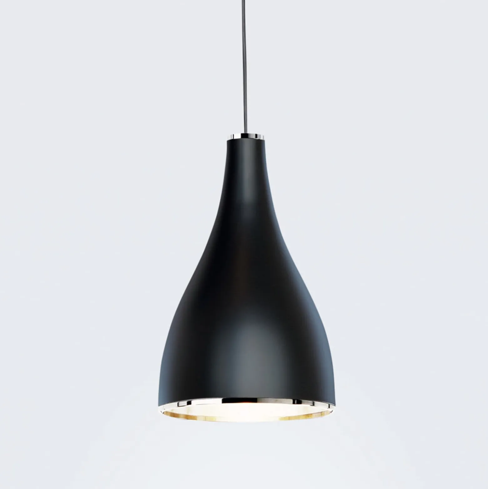 serien.lighting Hängeleuchte One Eighty L, Ø 16 cm, schwarz