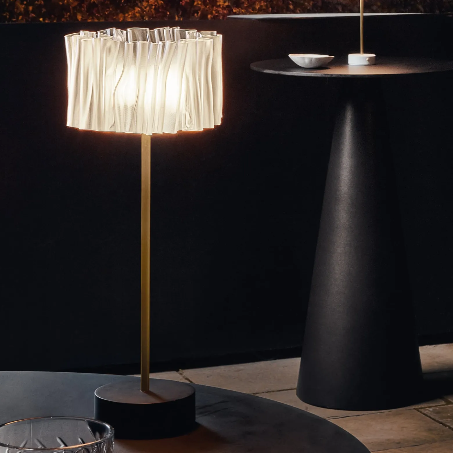 Slamp Accordéon Battery Tischlampe prisma/schwarz