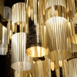Slamp La Lollo L LED-Hängelampe, Ø80cm, gold