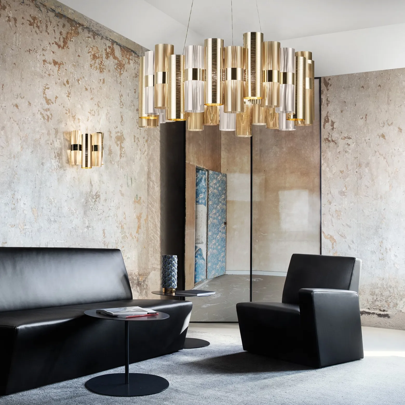 Slamp La Lollo L LED-Hängelampe, Ø80cm, gold