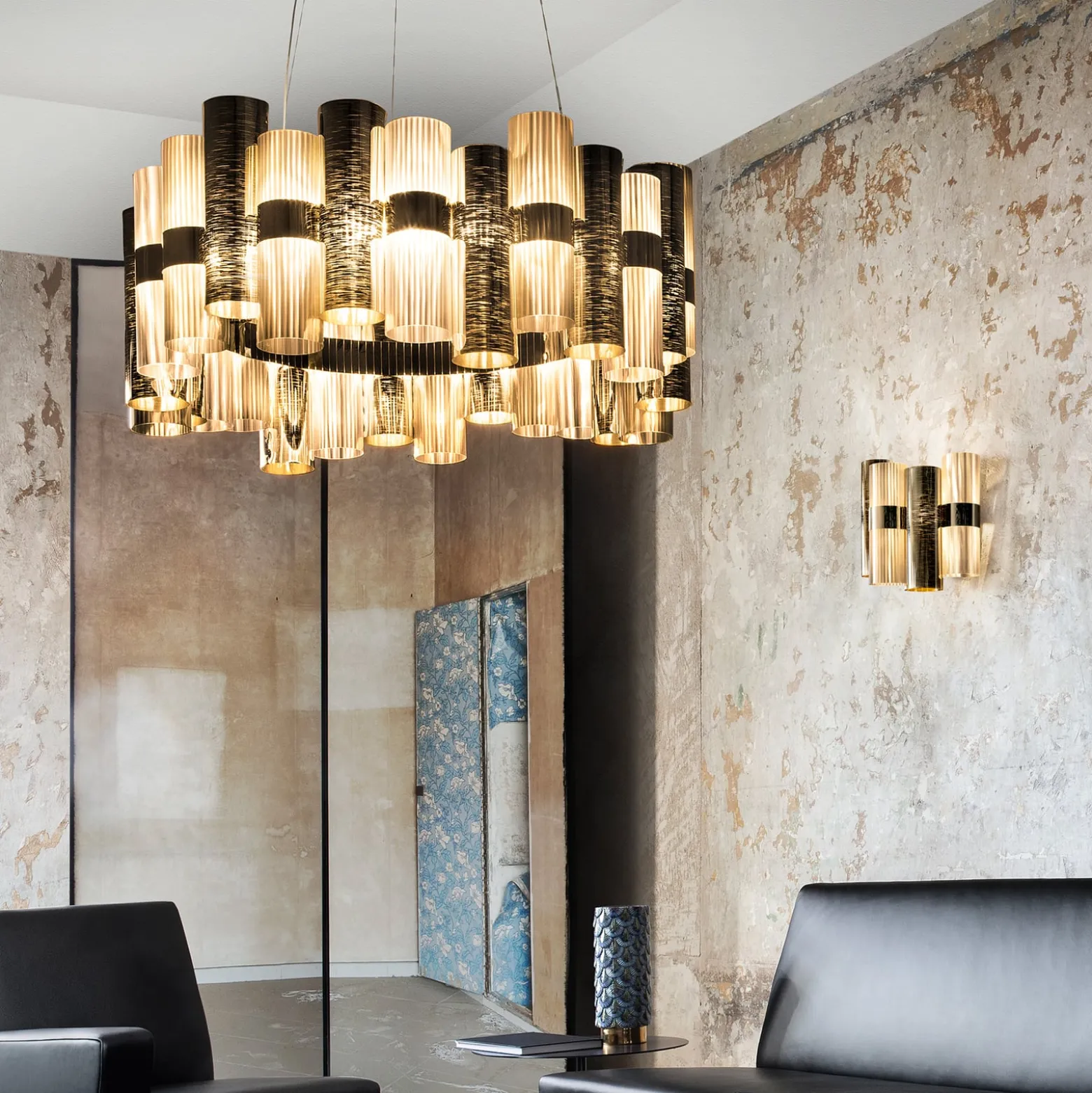Slamp La Lollo L LED-Hängelampe, Ø80cm, gold