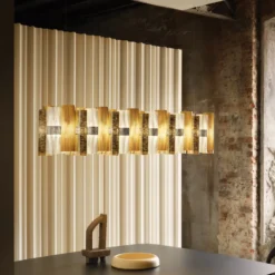 Slamp LED-Hängelampe La Lollo, goldfarben, 140 cm