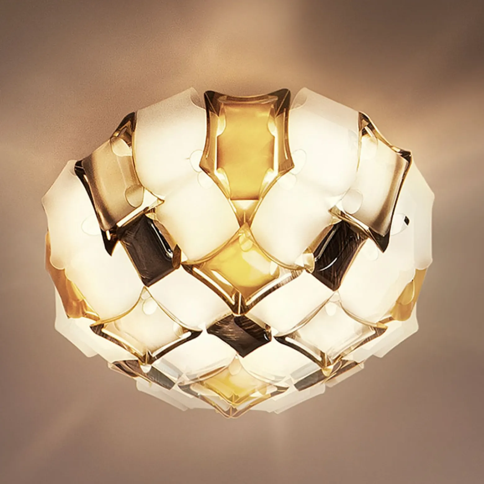 Slamp Mida Deckenleuchte, Ø 67 cm, amber/weiß