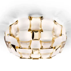 Slamp Mida Deckenleuchte, Ø 67 cm, gold/weiß