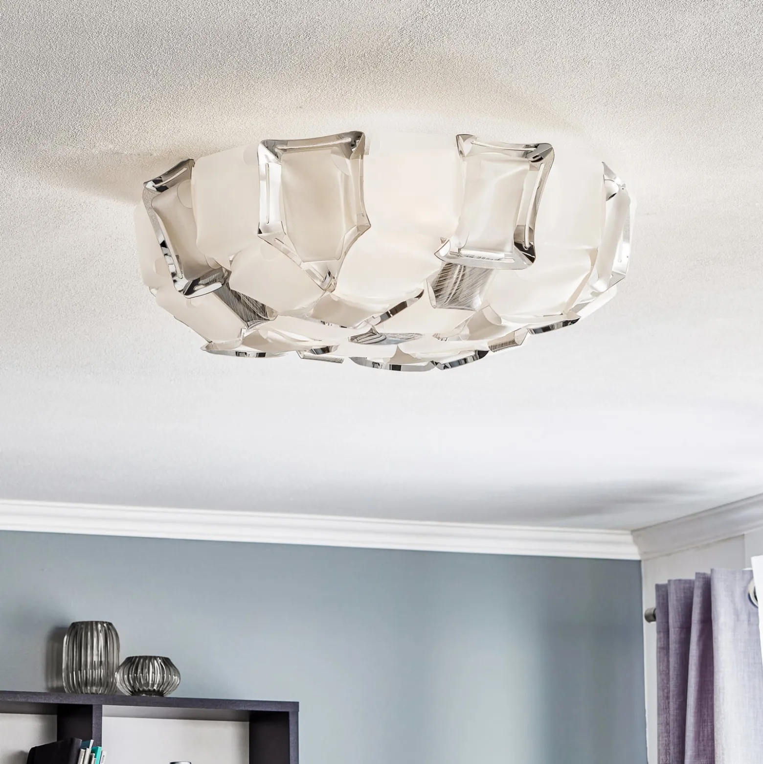 Slamp Mida Deckenleuchte, 50 cm, weiß-platin