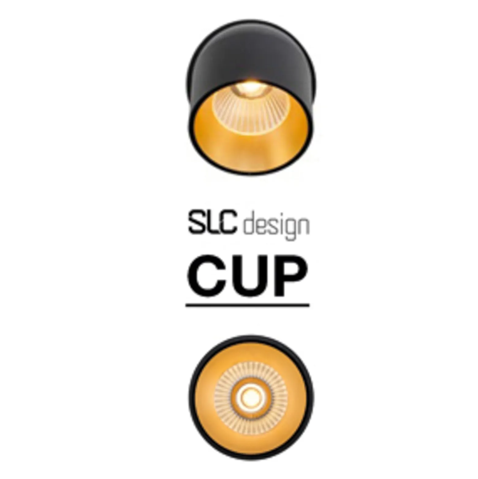 SLC Cup LED-Einbaudownlight schwarz/gold 3.000K