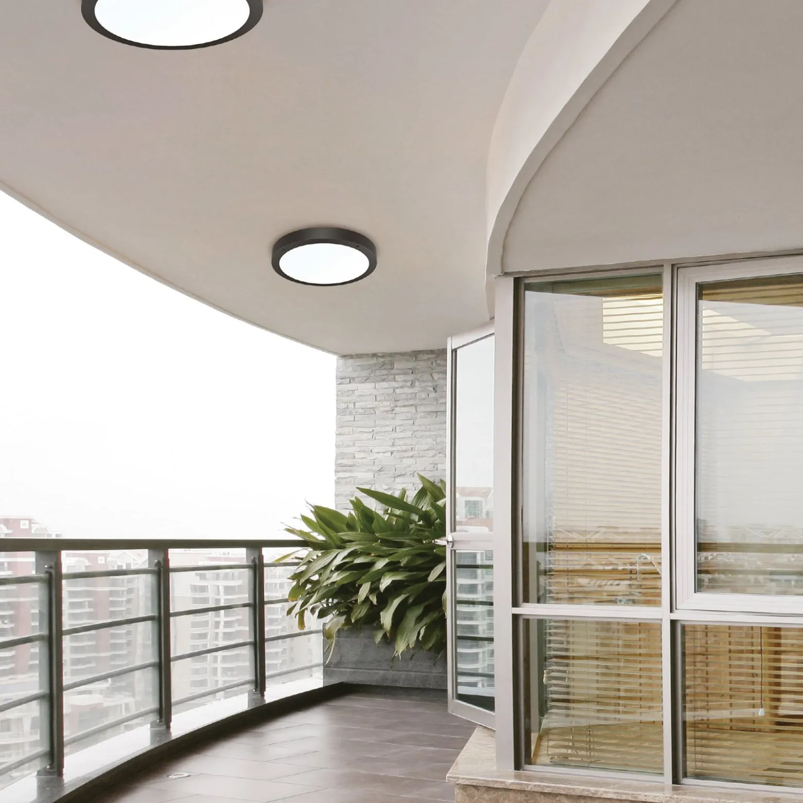 SLC Dio LED-Deckenleuchte IP65 3CCT schwarz