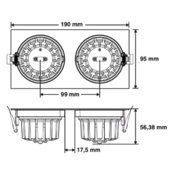 SLC DL04 Square X2 LED-Einbauleuchte 2700K schwarz