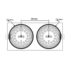 SLC DL04 Square X2 LED-Einbauleuchte 2700K schwarz