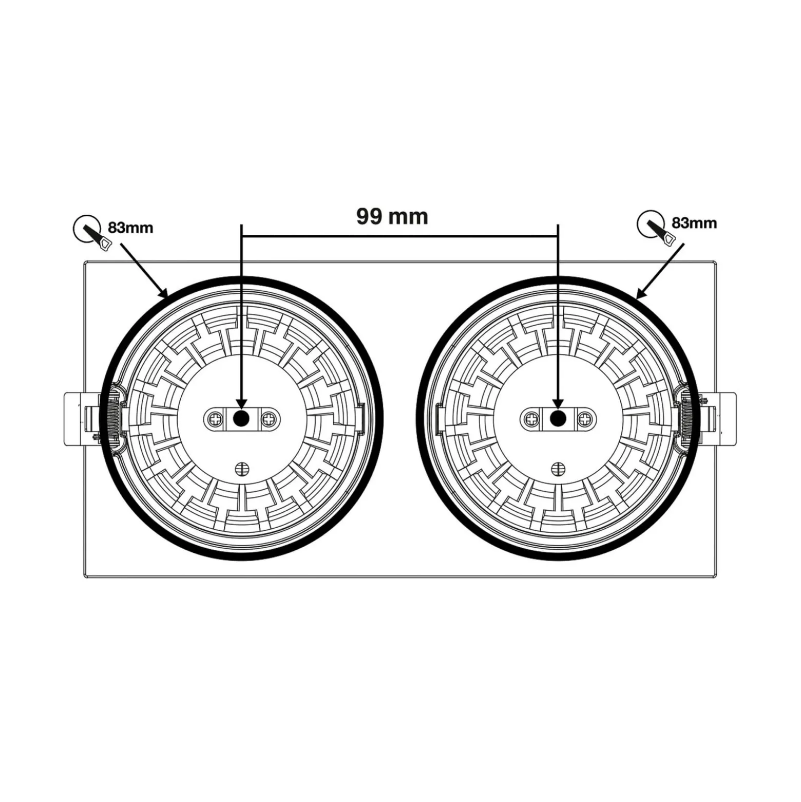 SLC DL04 Square X2 LED-Einbauleuchte 2700K schwarz