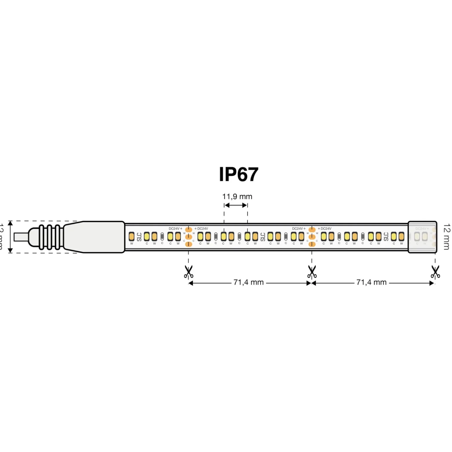 SLC LED-Strip Tunable White 827-865 10m 125W IP67