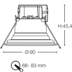 SLC One 360° SunLike LED-Einbauleuchte schwarz 927