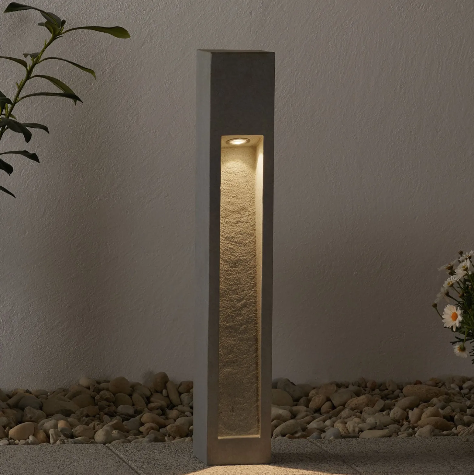 SLV Arrock Stone LED-Wegeleuchte aus Naturstein