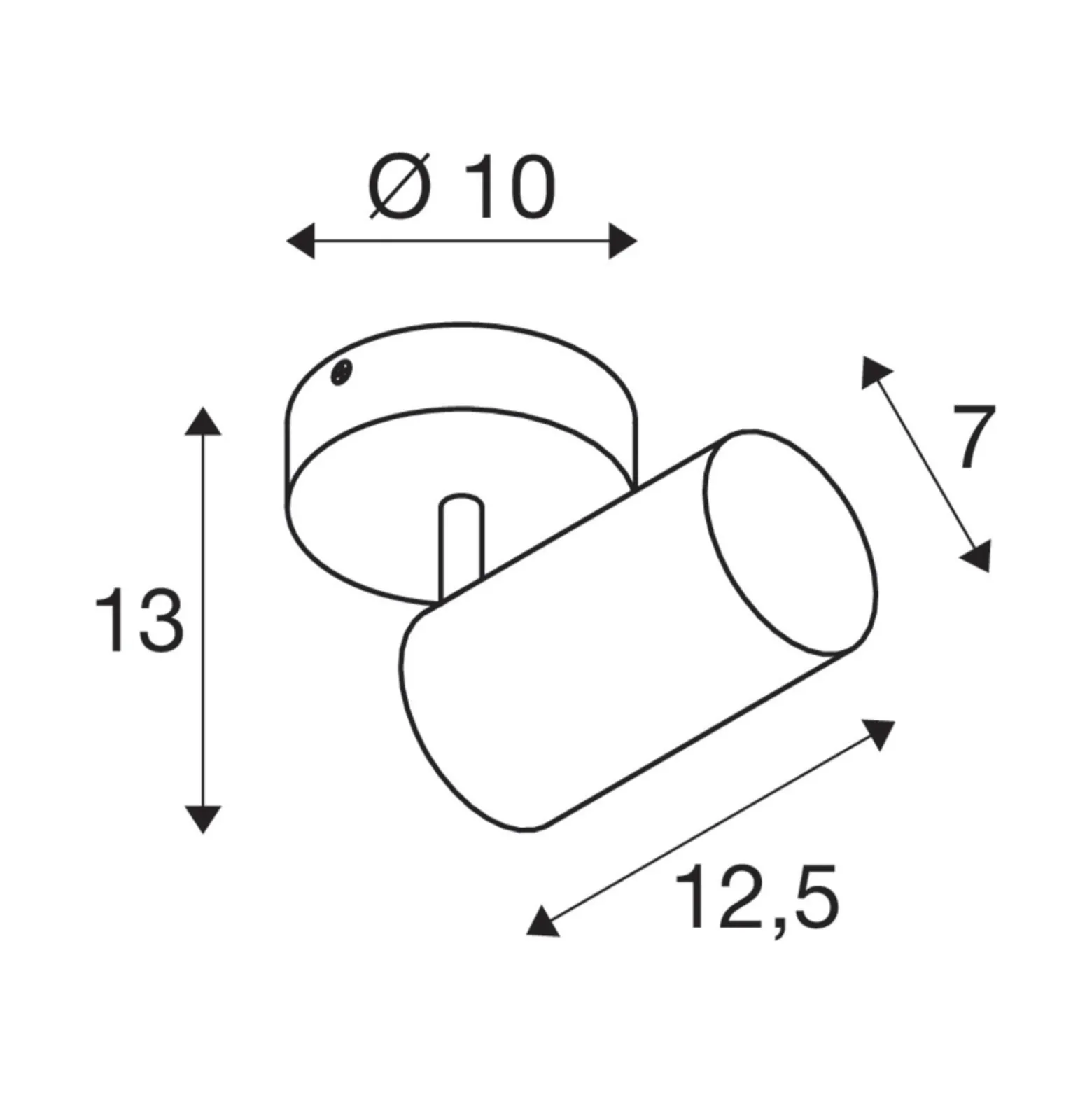 SLV Asto Tube Deckenspot GU10 einflammig weiß