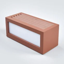 SLV Box L E27 Außenwandleuchte, rostbraun
