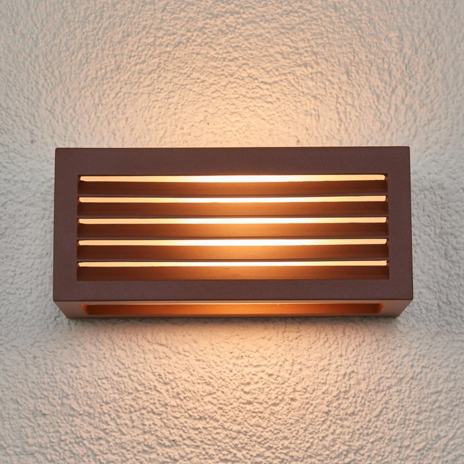 SLV Box L E27 Außenwandleuchte, rostbraun