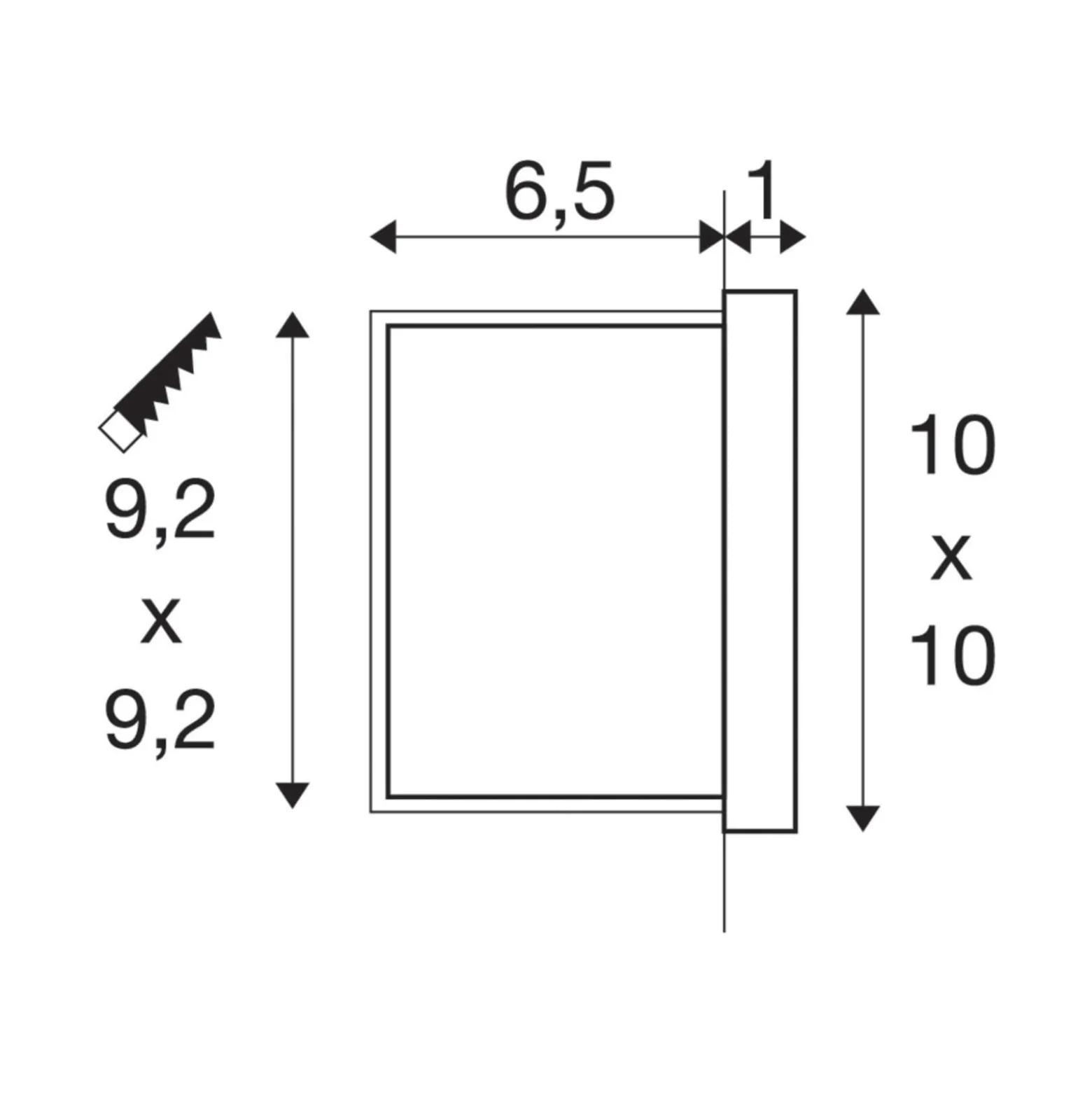 SLV Concreto LED-Wandeinbauleuchte IP65, schmal