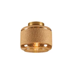 SLV Deckenlampe Pantilo Rope 19, braun/amber/gold, Glas