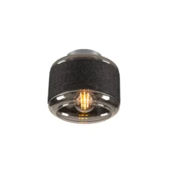SLV Deckenlampe Pantilo Rope 19, schwarz/grau/silber, Glas