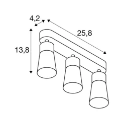 SLV Deckenlampe Puri 2.0 Cone, schwarz, Länge 26 cm, 3-flg.