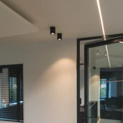 SLV Deckenlampe Triledo, schwarz, Aluminium, Ø 10 cm