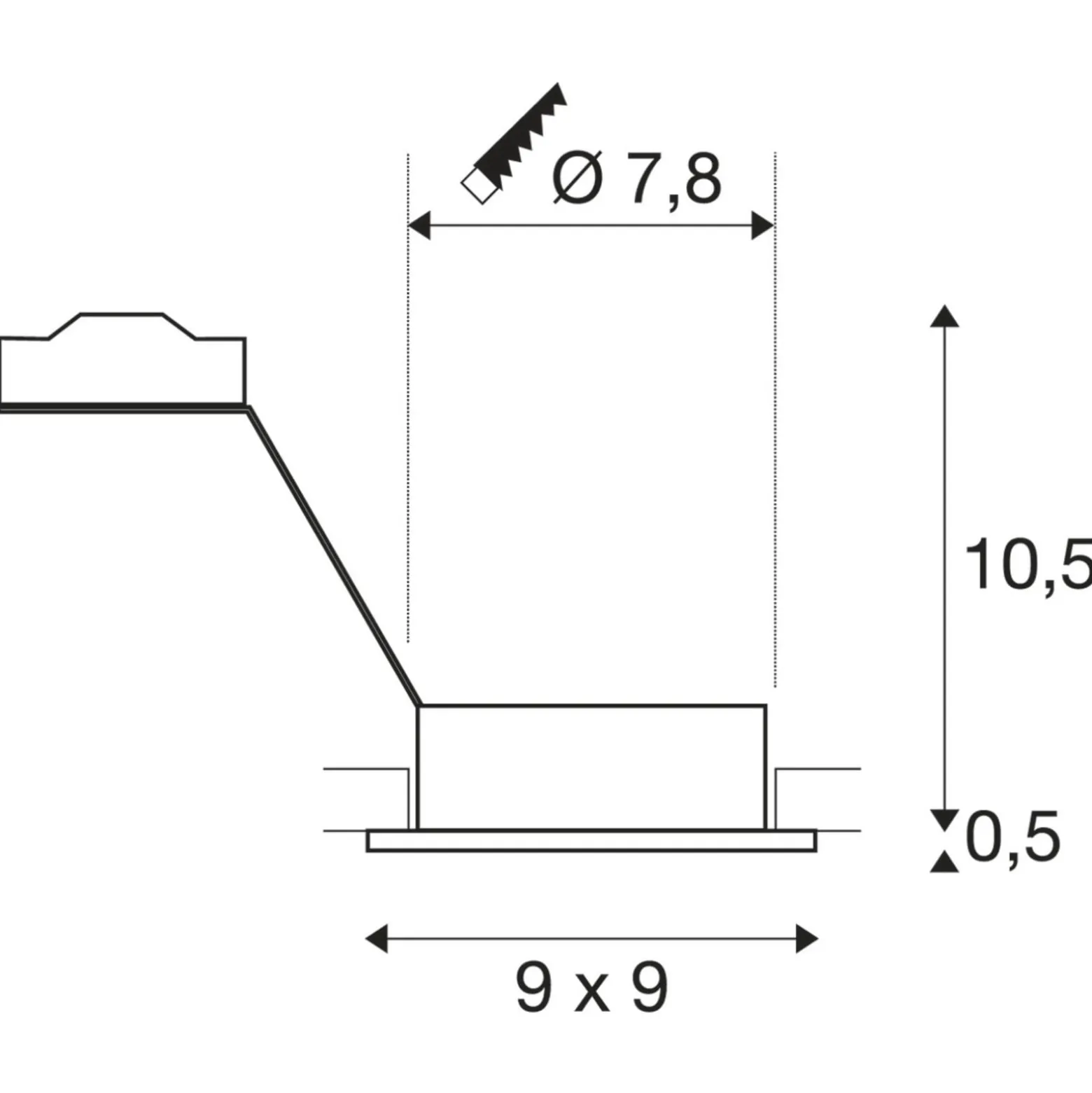 SLV Einbaustrahler New Tria 1 GU10, aluminium