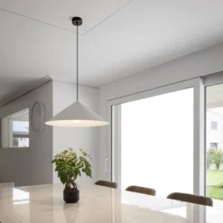 SLV Hängelampe Magico, Ø 55 cm, weiß matt, Metall