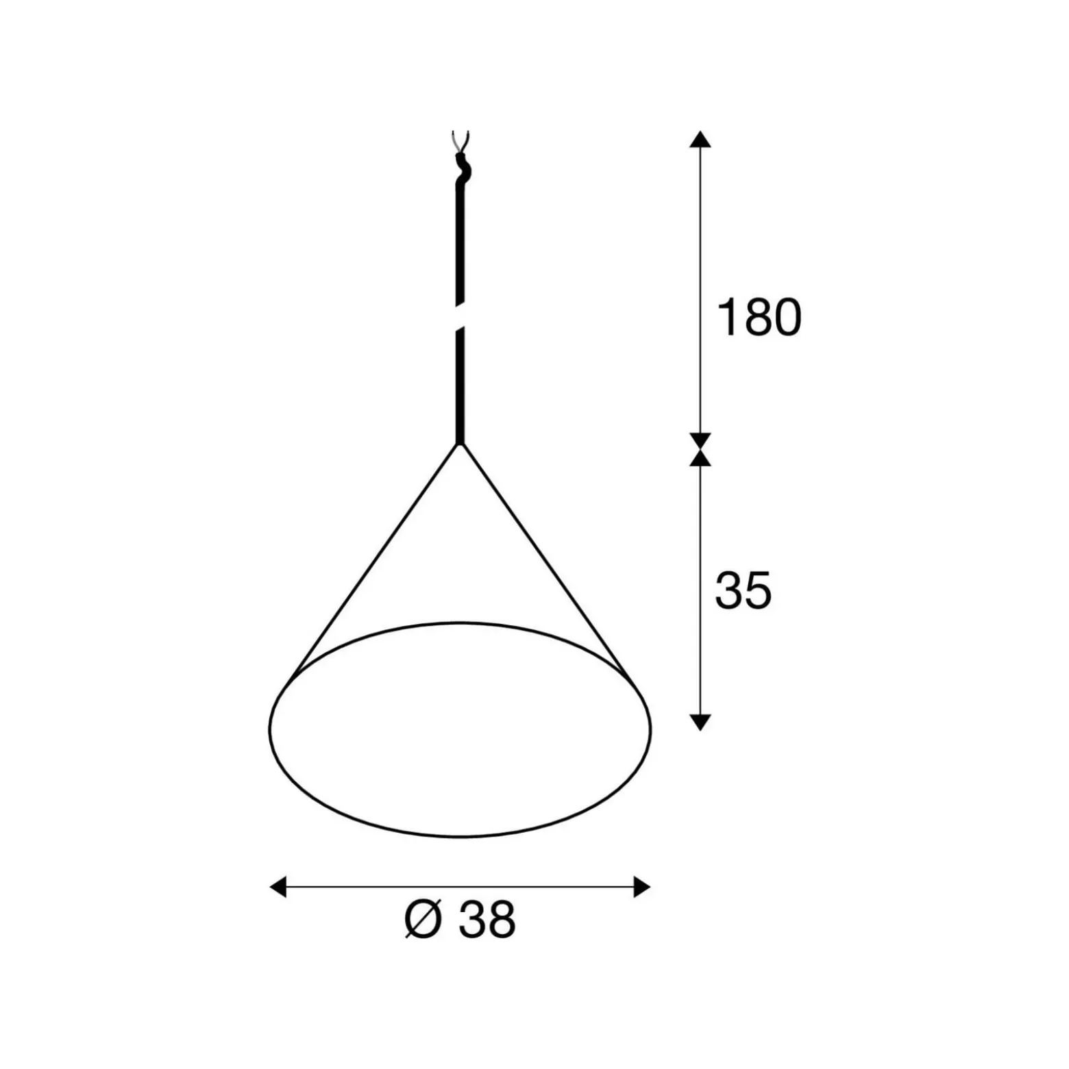 SLV Hängelampe Magico, Ø 38 cm, weiß matt, Metall