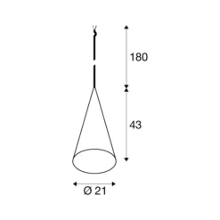 SLV Hängelampe Magico, Ø 21 cm, weiß matt, Metall