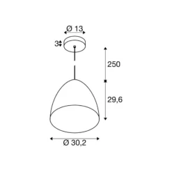 SLV Hängelampe Para Cone, Ø 20 cm kupferfarben/weiß