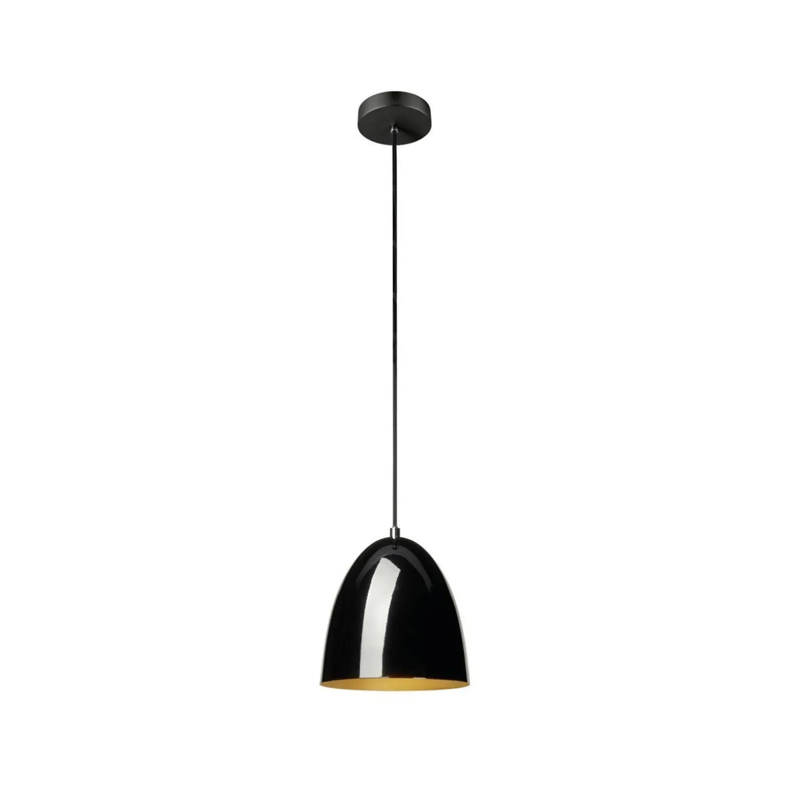 SLV Hängelampe Para Cone, Ø 20 cm, schwarz/goldfarben