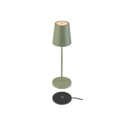 SLV LED-Akkulampe Vinolina Two, grün, Alu, Ø 11 cm, IP65