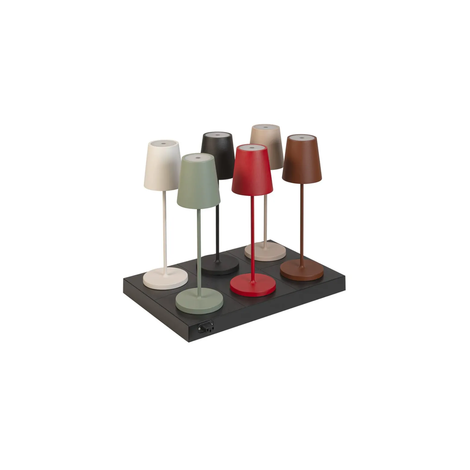 SLV LED-Akkulampe Vinolina Two, grün, Alu, Ø 11 cm, IP65