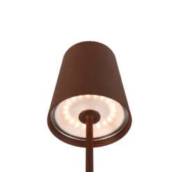SLV LED-Akkulampe Vinolina Two, rostfarben, Alu, Ø 11 cm