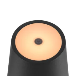 SLV LED-Akkulampe Vinolina Two, schwarz, Alu, Ø 11 cm, IP65