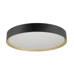 SLV LED-Deckenlampe Decona, Ø 42 cm, schwarz/goldfarben