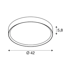 SLV LED-Deckenlampe Decona, Ø 42 cm, weiß, Metall, CCT