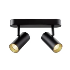 SLV LED-Deckenstrahler Noblo, schwarz, 2.700 K, Länge 24 cm