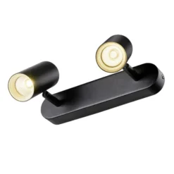 SLV LED-Deckenstrahler Noblo, schwarz, 2.700 K, Länge 24 cm