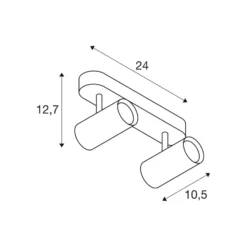 SLV LED-Deckenstrahler Noblo, weiß, 2.700 K, Länge 24 cm